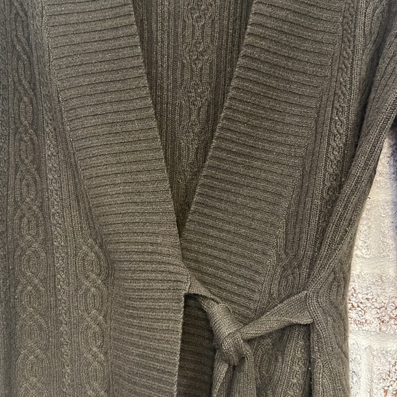 Olive green Cashmere Cardigan - Picture 5 of 6